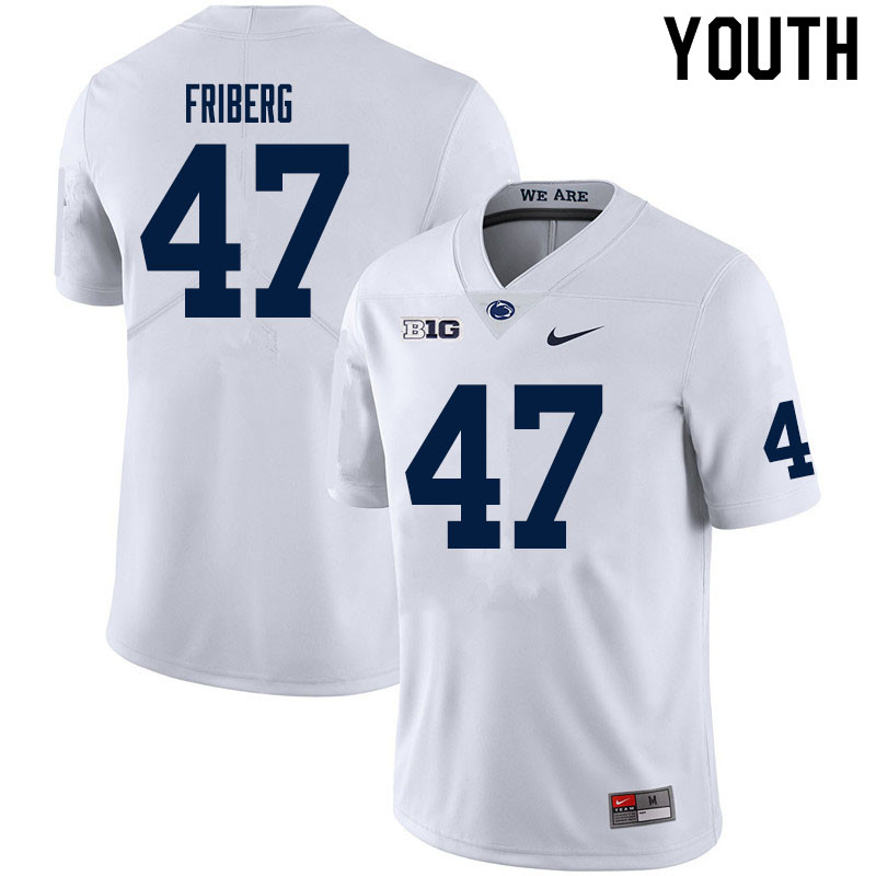 NCAA Nike Youth Penn State Nittany Lions Tommy Friberg #47 College Football Authentic White Stitched Jersey IAT6398KZ